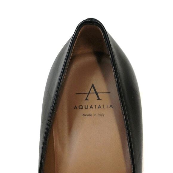 Aquatalia Black Leather Peony Pointed Toe Pumps Made in Italy Office Career 7 - Picture 13 of 15